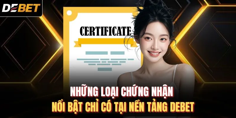 Những loại chứng nhận nổi bật chỉ có tại nền tảng DEBET